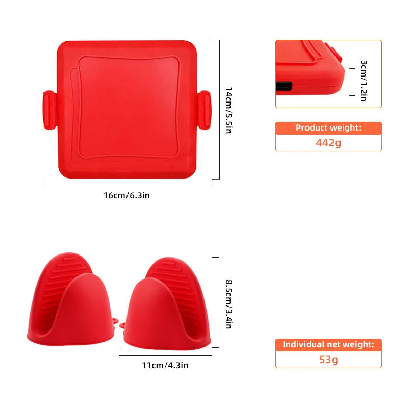 Silicone baking tray with matching silicone handbag in red colour