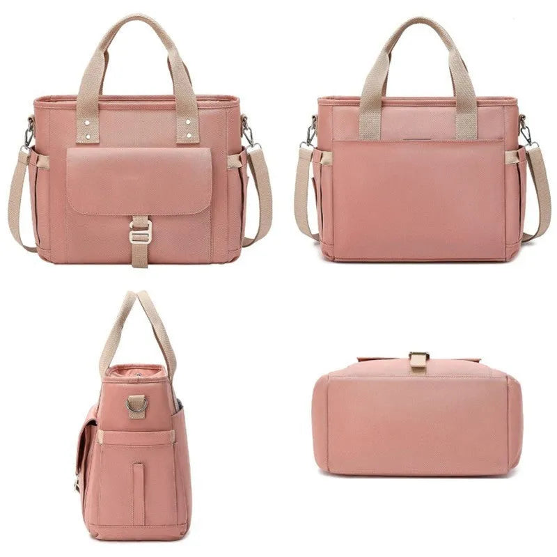 Portable Oxford cloth picnic bag with thermal side pocket and removable shoulder strap in cube design