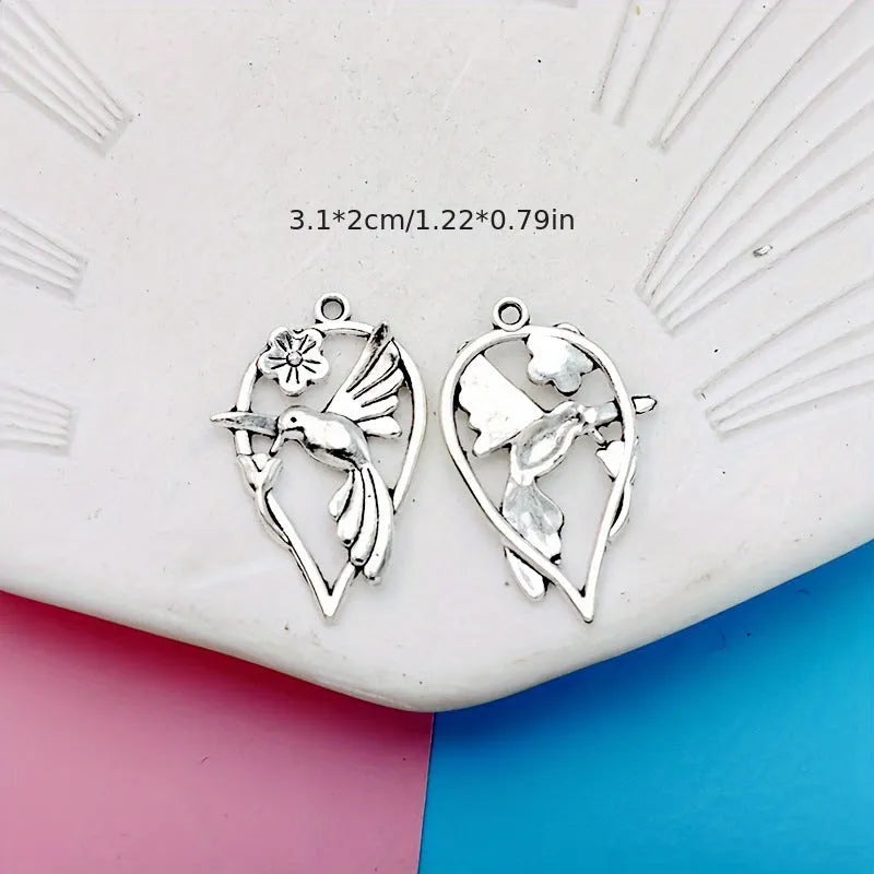Alloy Magpie bird charm pendant with electroplated P234 colour finish for DIY jewellery.