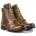 Knight Series two-tone leather boots with side zipper in black and brown colour options