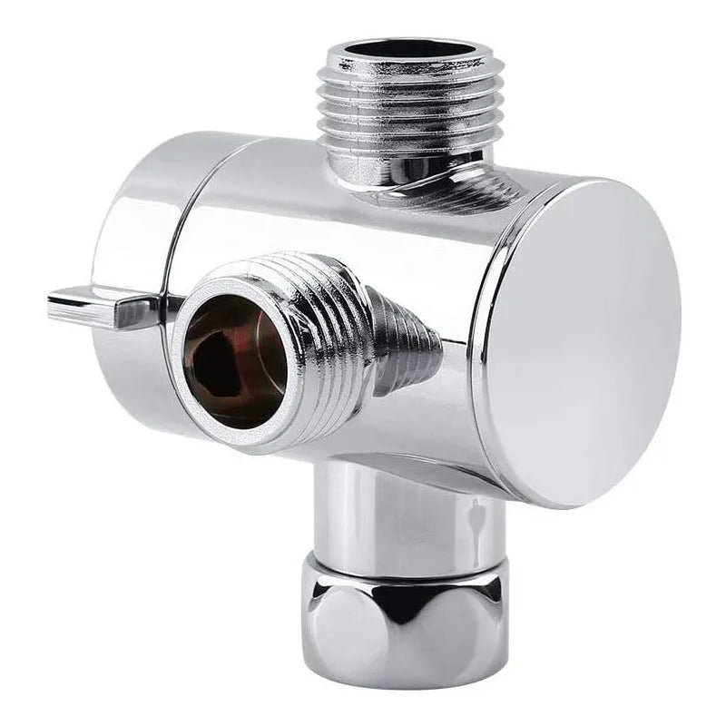 Copper shower water distributor with a metal joint connection.