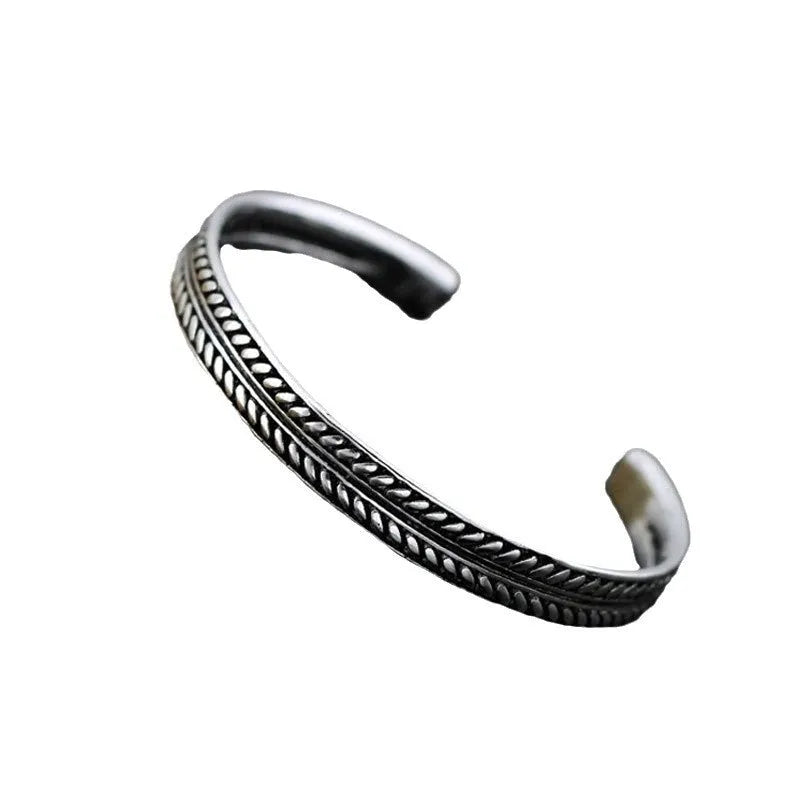 Women's Chinese retro style opening bracelet with fish charms in silver electroplated finish