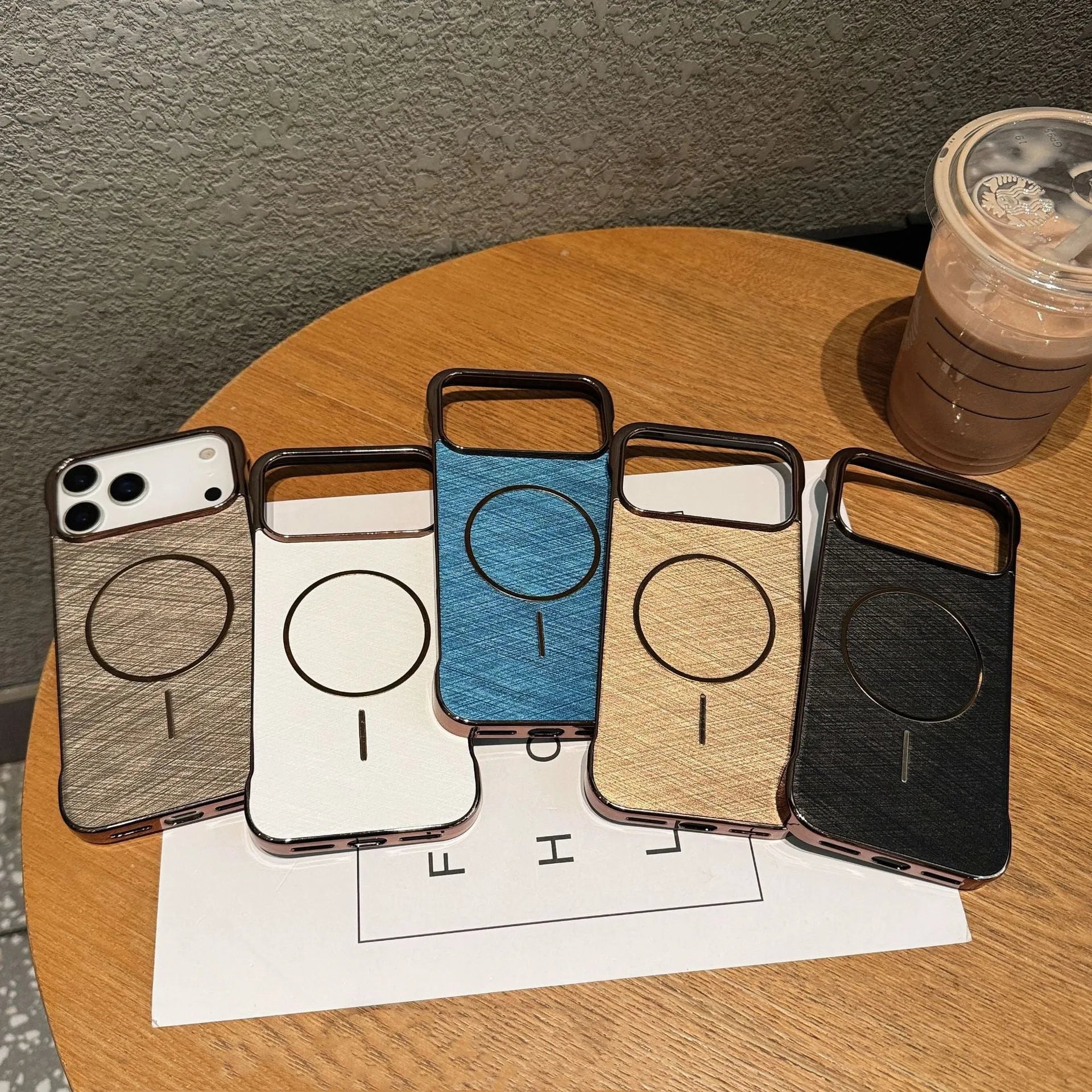 Electroplated silver grey magnetic phone case for iPhone 17 Pro, showing half-pack frameless design and built-in magnet.