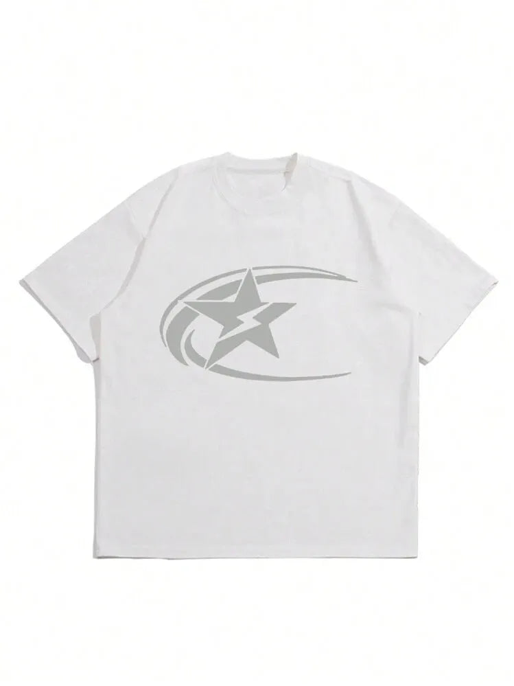 Men's casual short sleeve t-shirt in pure cotton with Japanese retro style in black colour
