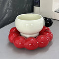 Ceramic coffee cup and saucer set in solid colour with 250ml capacity