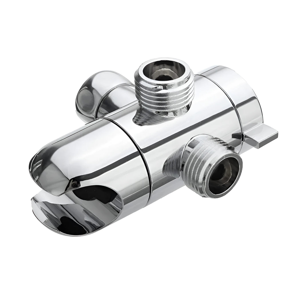 Copper shower water distributor with a metal joint connection.