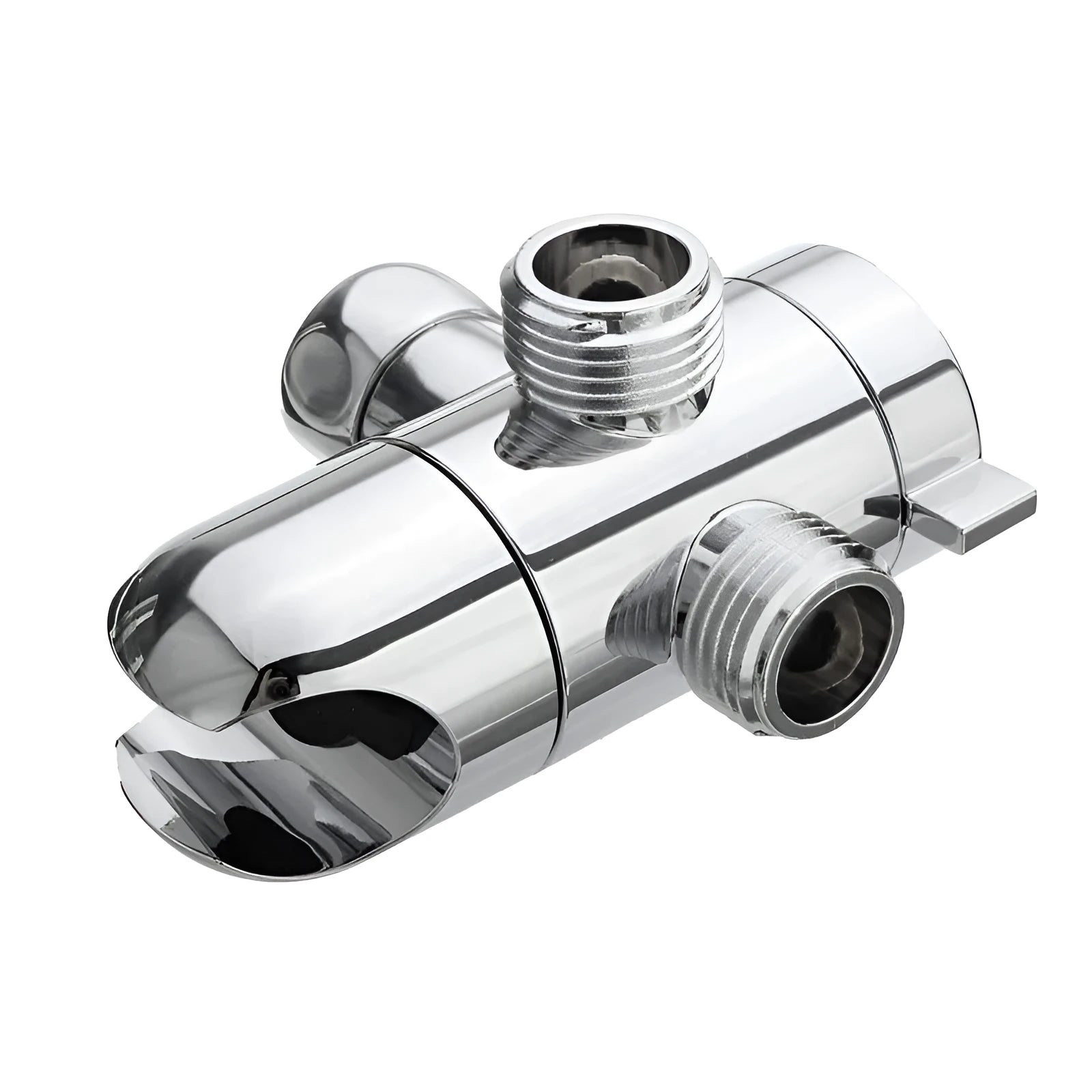 Copper shower water distributor with a metal joint connection.