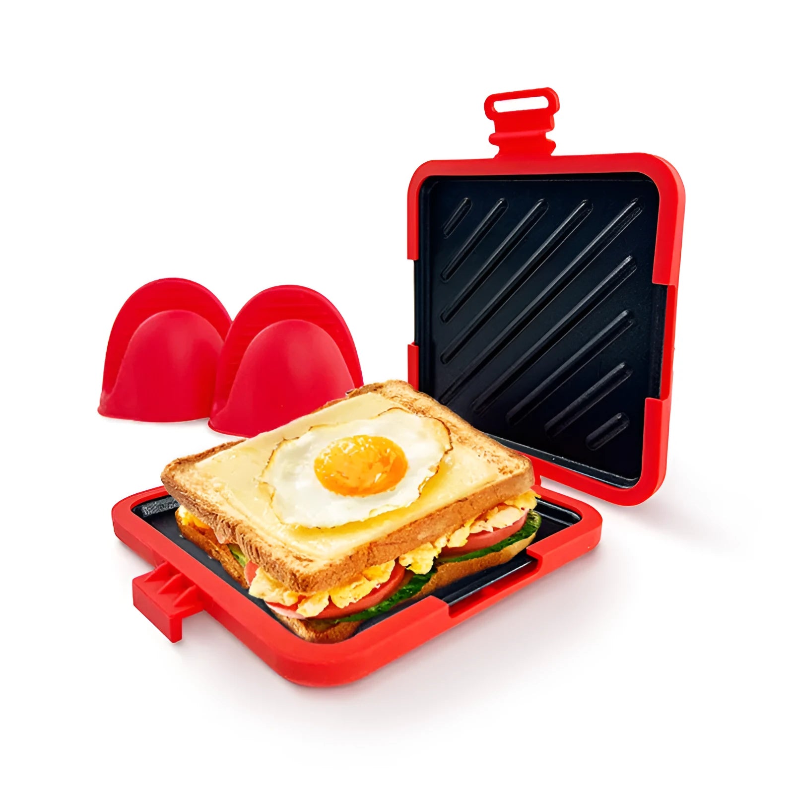 Silicone baking tray with matching silicone handbag in red colour