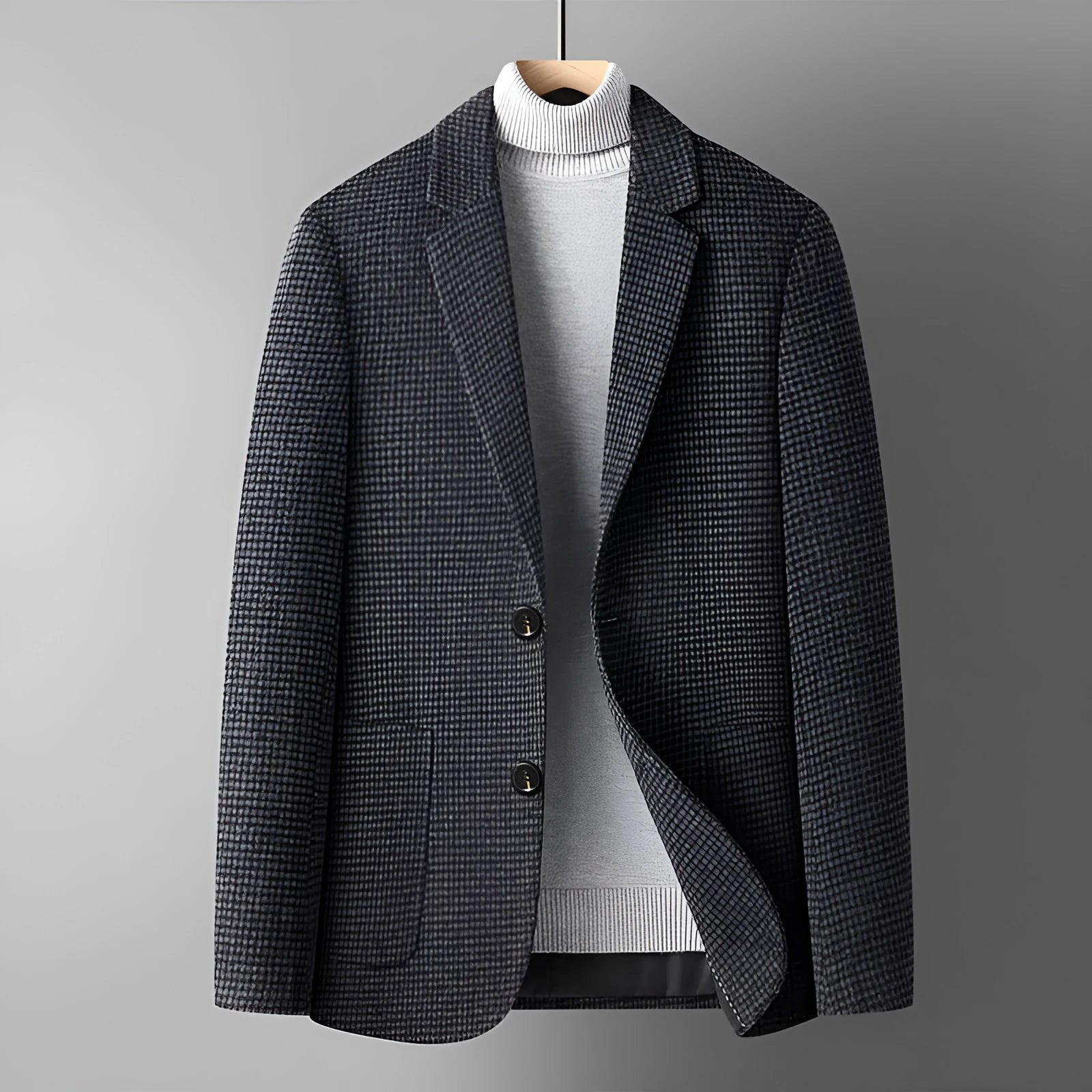 Men's slim fit wool blend suit in grey for autumn and winter