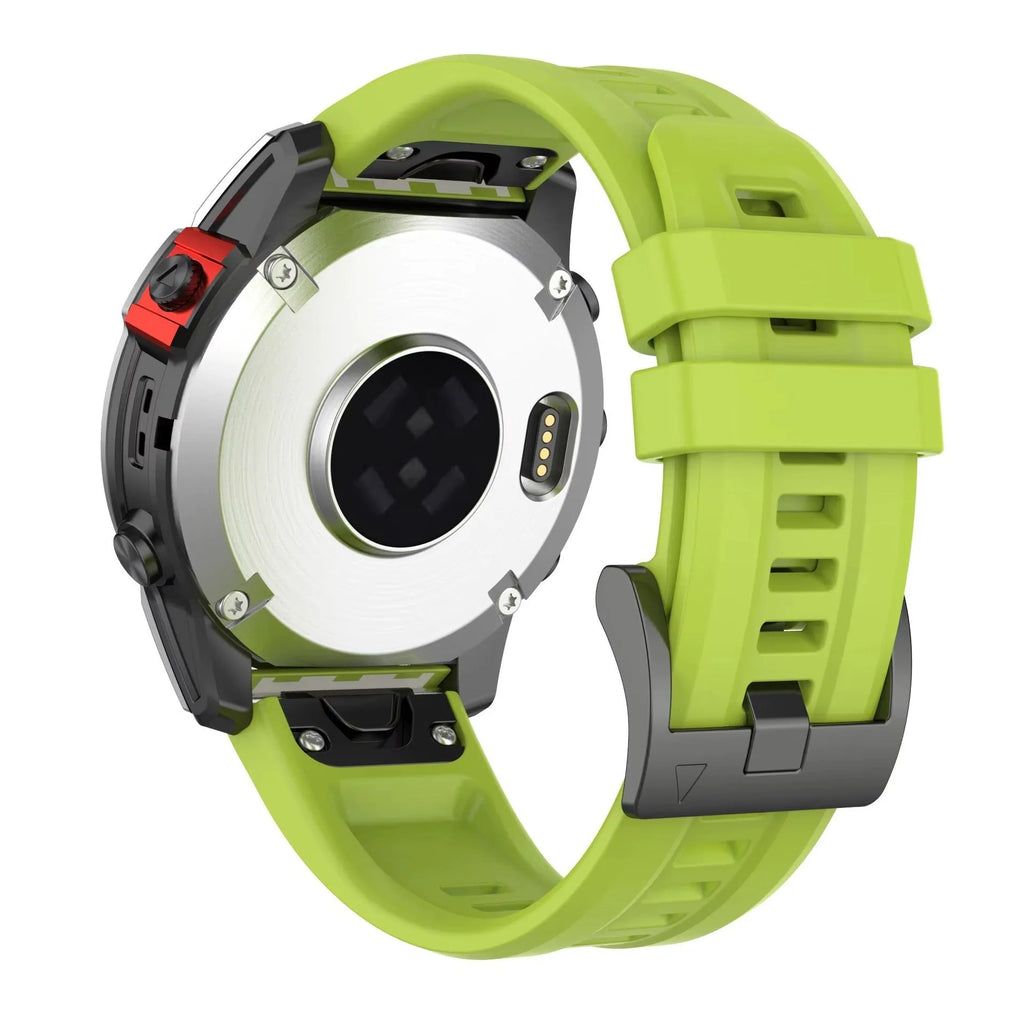 Jiaming Fenix7 silicone quick release watchband shown in multiple colour options on a grey background.