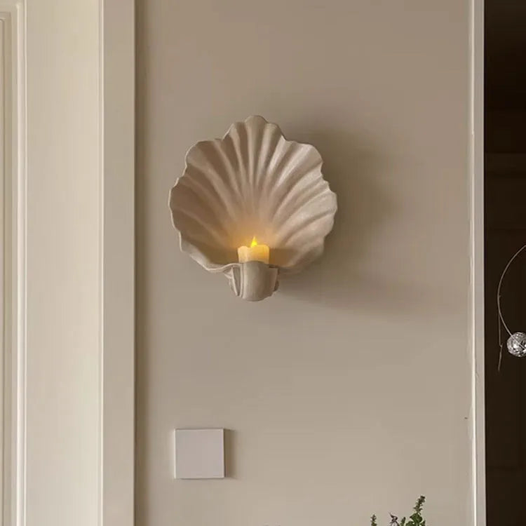 White resin fruit plate ornament with simulation shell design for table decoration
