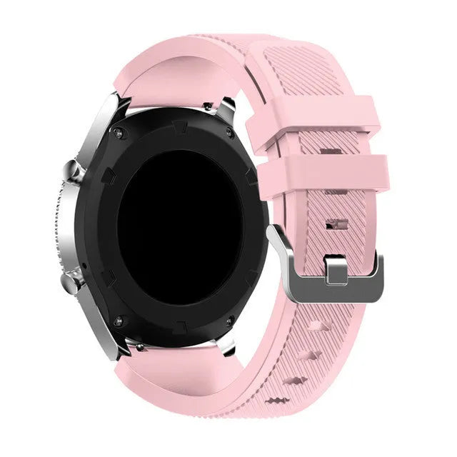 Samsung Galaxy Watch 4 silicone strap in monochrome twill texture showing multiple colour options