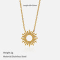 Sunflower Series 14K gold plated geometric chain necklace and bracelet set for women.