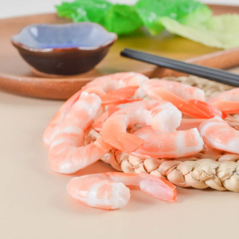 Realistic PVC shrimp simulation keychain with modern simplicity style measuring 1.5cm thick