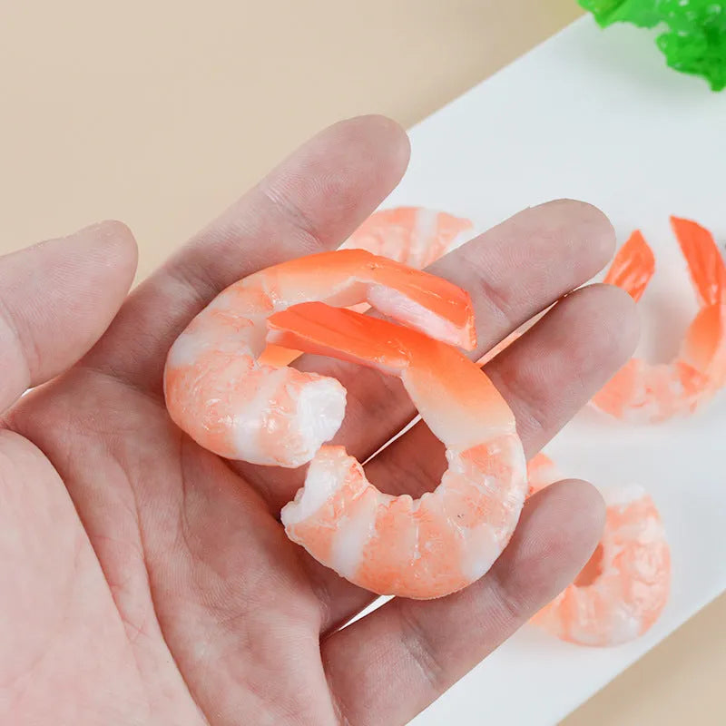 Realistic PVC shrimp simulation keychain with modern simplicity style measuring 1.5cm thick