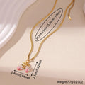 Women's summer strawberry fruit pendant necklace in red or white gradient on a steel chain.