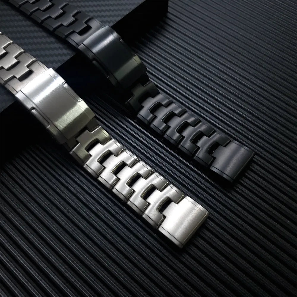 Garmin Jiaming watch replacement strap in silver, black or titanium colour for Fenix series compatibility