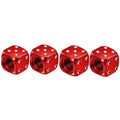 Aluminium alloy dice valve cap in silver on car tyre valve