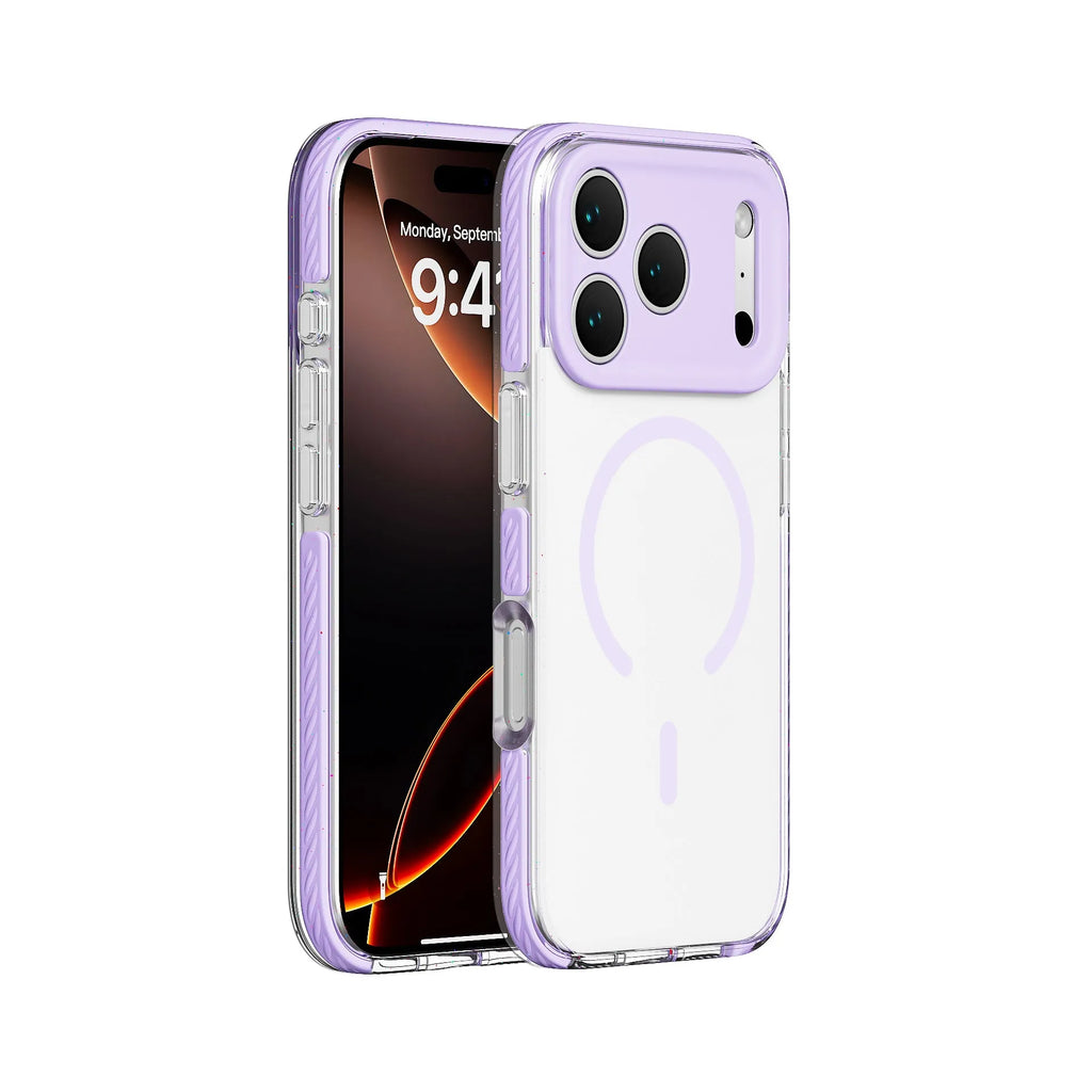 Transparent magnetic protective phone case for iPhone in candy green colour.
