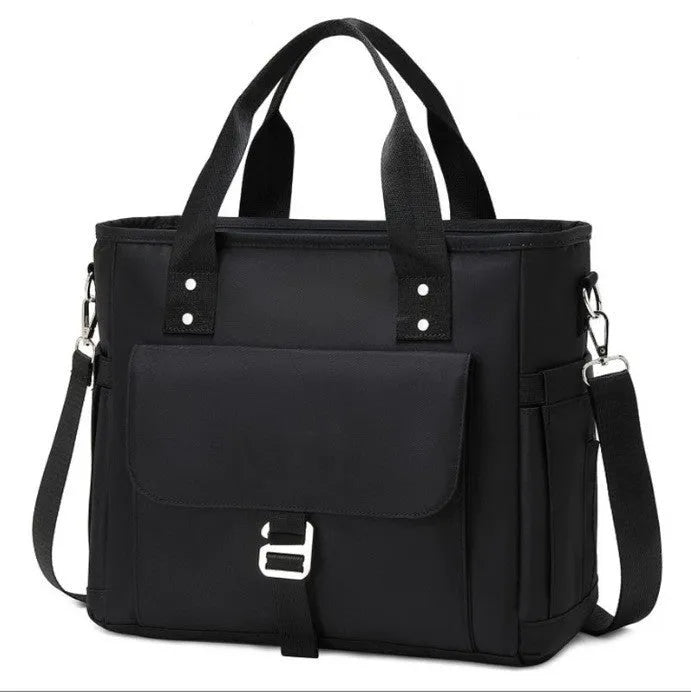 Portable Oxford cloth picnic bag with thermal side pocket and removable shoulder strap in cube design