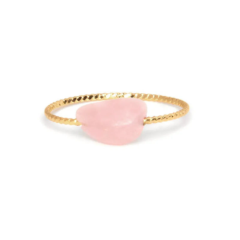 Geometric women's ring with a coloured agate stone in a modern setting.