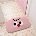 Cartoon cloud pattern bathroom floor mat in green, blue, pink, black, or white.