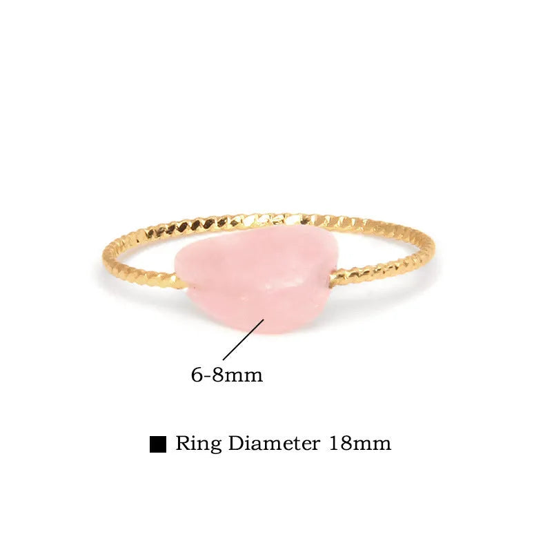 Geometric women's ring with a coloured agate stone in a modern setting.