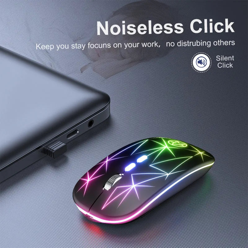 Wireless Bluetooth gaming mouse with metal scroll wheel in star black colour option