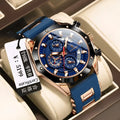 Men's chronograph watch with silicone strap and diamond-shaped dial in alloy case