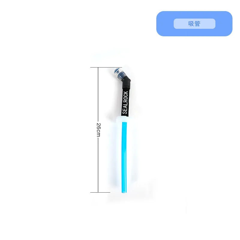Durable plastic portable hydration straw with suction tube for outdoor activities.