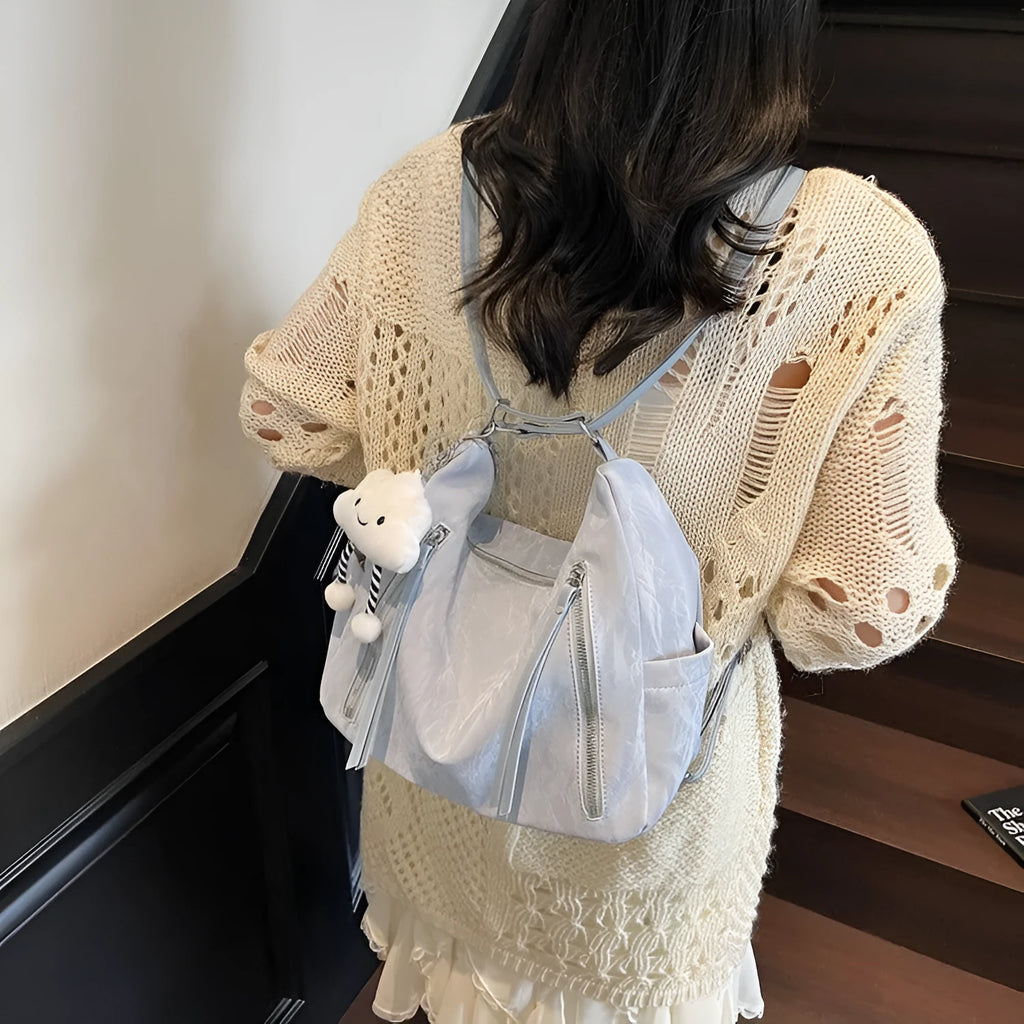 Women's soft PU leather fashion backpack with adjustable straps in multiple colour options