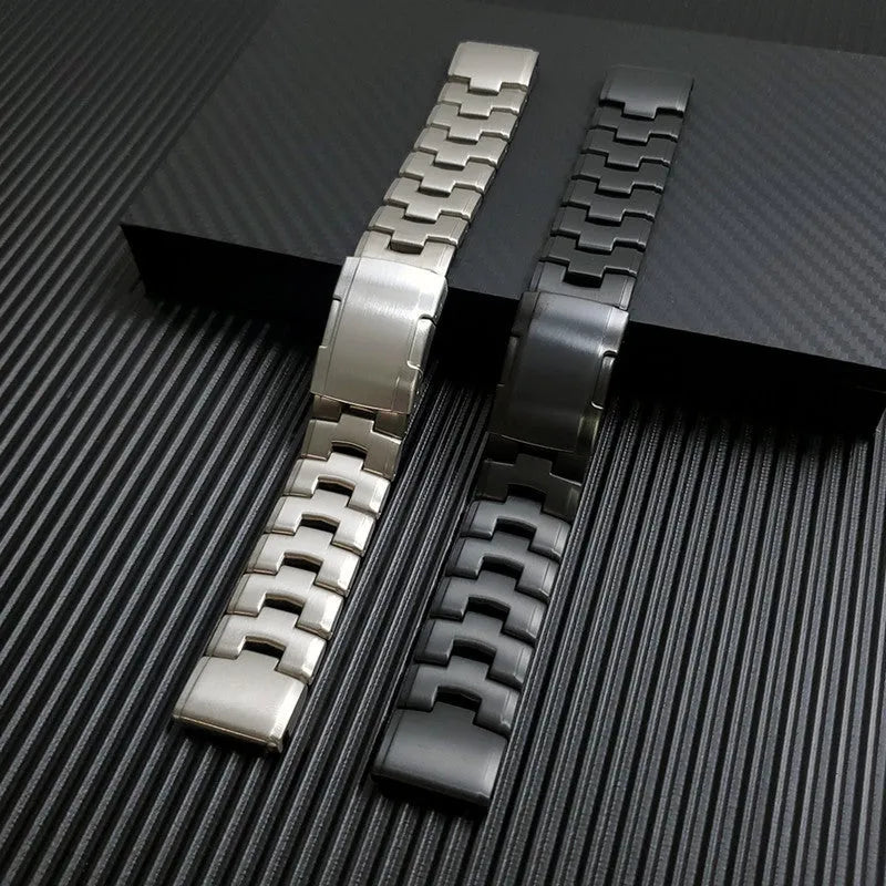 Garmin Jiaming watch replacement strap in silver, black or titanium colour for Fenix series compatibility
