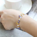 Women's imitation pearl glass bead bracelet in European and American style with six colour options