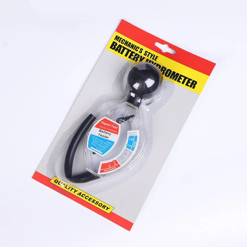 Handheld suction electrolyte hydrometer tool for testing lead-acid battery fluid density