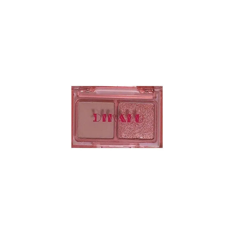 DIKALU two-tone pink and black eyeshadow plate with matte and shimmer finish