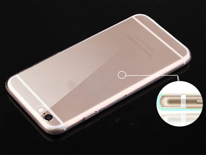 Transparent TPU soft shell mobile phone case for Apple iPhone models on a white background