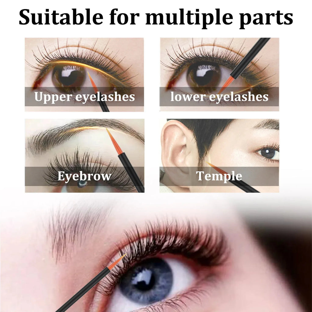 3ml keratin eyelash growth serum in dropper bottle with brush applicator for lash and brow conditioning