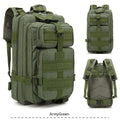 Large khaki hiking backpack with air pillow belt system for mountaineering and outdoor sports
