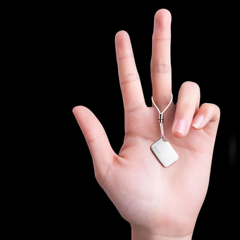 Bluetooth anti-lost device in white, blue, and pink colours with PC shell, 37x25x6mm size