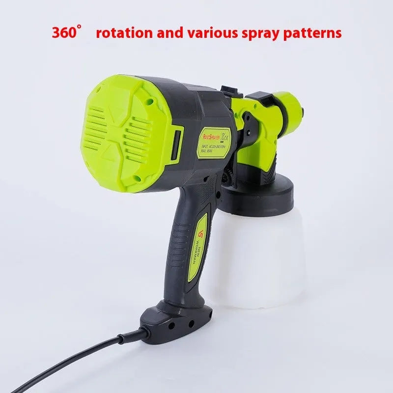 Electric high pressure portable paint spray gun with 850W motor and 1.8mm nozzle