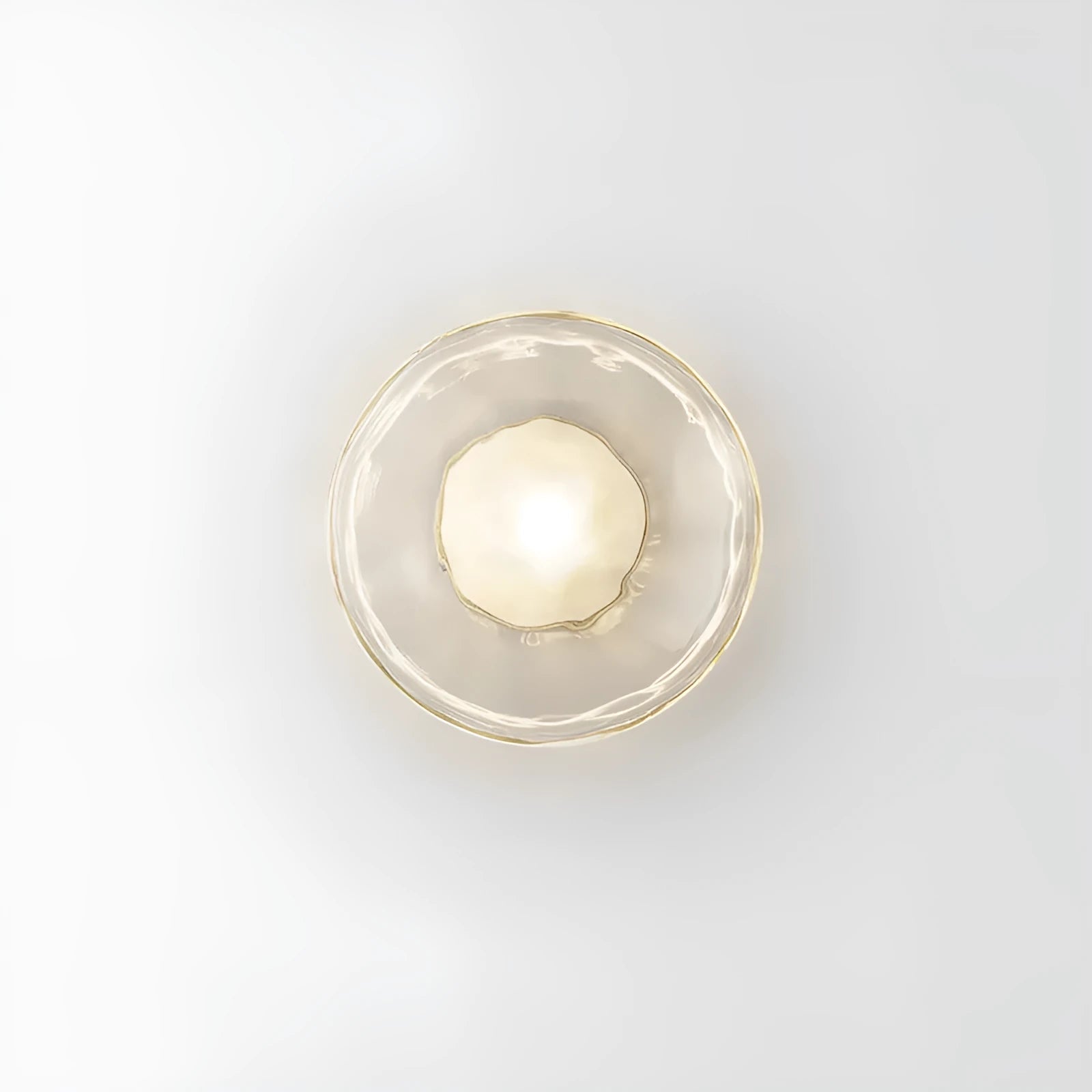 Bedside hotel glass art wall lamp with transparent frosted shade and iron frame