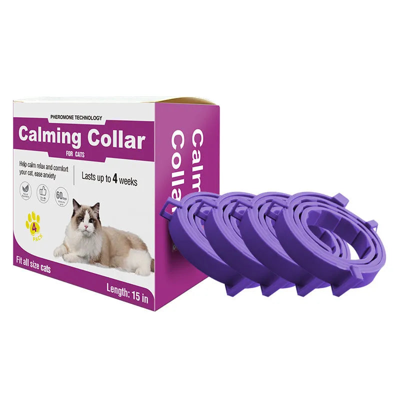 Adjustable soothing collar for cats and dogs in orange calm collar dog model 63.5cm with colour matching design