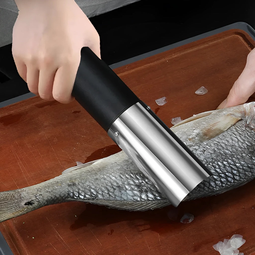 Electric razor fish scaler machine in light green colour with handheld charging design