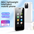 Mini Android smartphone with 2.5-inch screen showing home screen interface