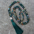 Natural agate bracelet with 108 geometric 6mm beads for blessing rituals and business gifts