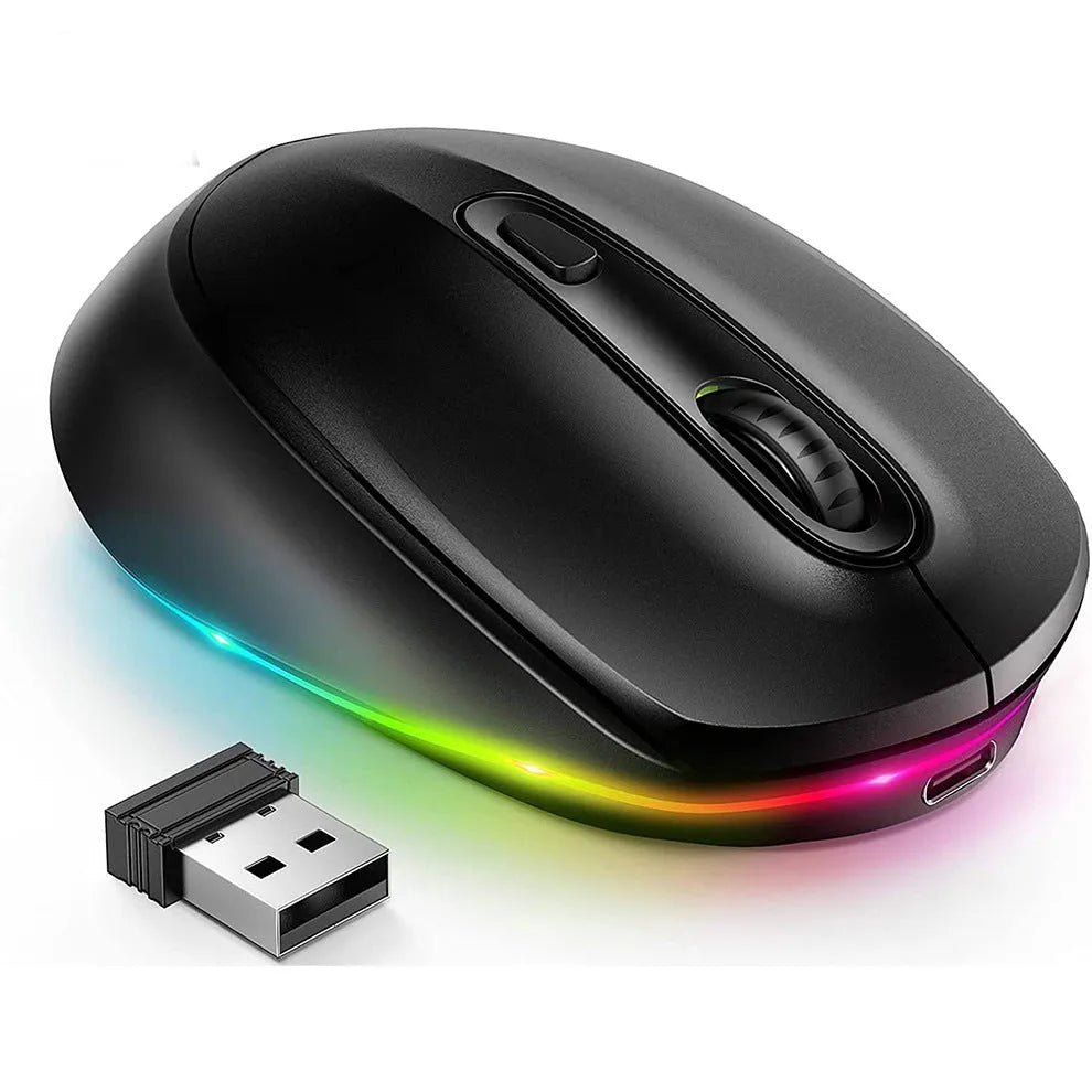 Ultra-lightweight 24g wireless rechargeable mouse in assorted colours on a desk