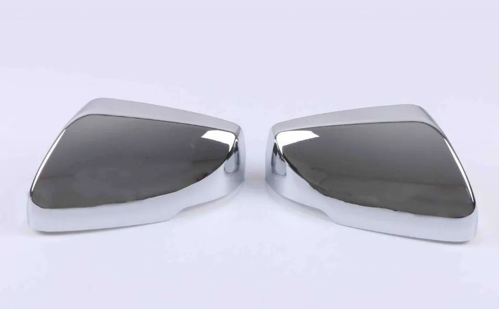 Pair of ABS plastic rearview mirror covers for Cadillac CT5 and CT6 cars in carbon fibre pattern finish.