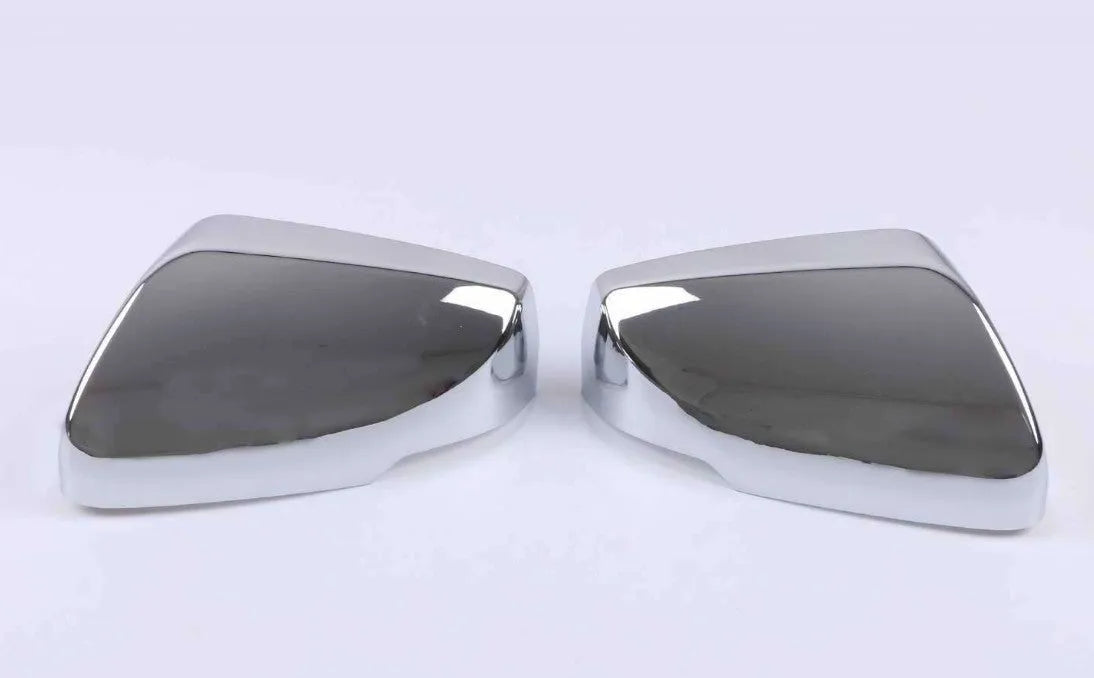 Pair of ABS plastic rearview mirror covers for Cadillac CT5 and CT6 cars in carbon fibre pattern finish.