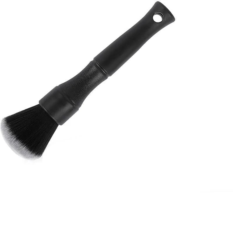 Black car detailing brush with pig hair bristles and polypropylene handle shown in two sizes.
