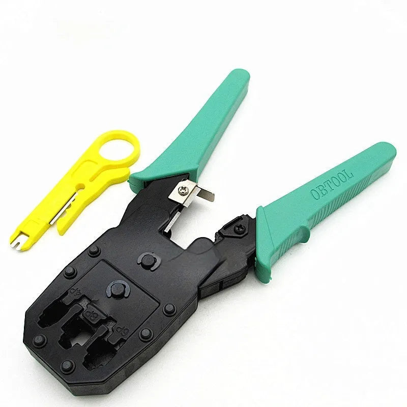 SZ-315 network cable crimping pliers with rubber handles showing RJ45 connector crimping section